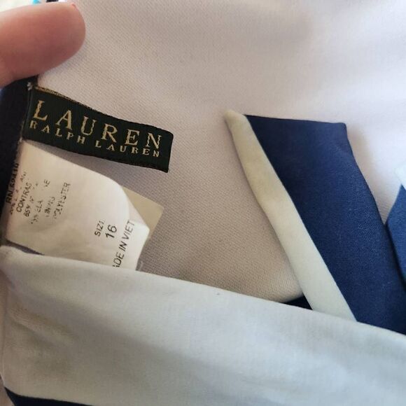 Lauren Ralph Lauren Striped Logo Ring Halter Bikini Size L - Picture 4 of 5